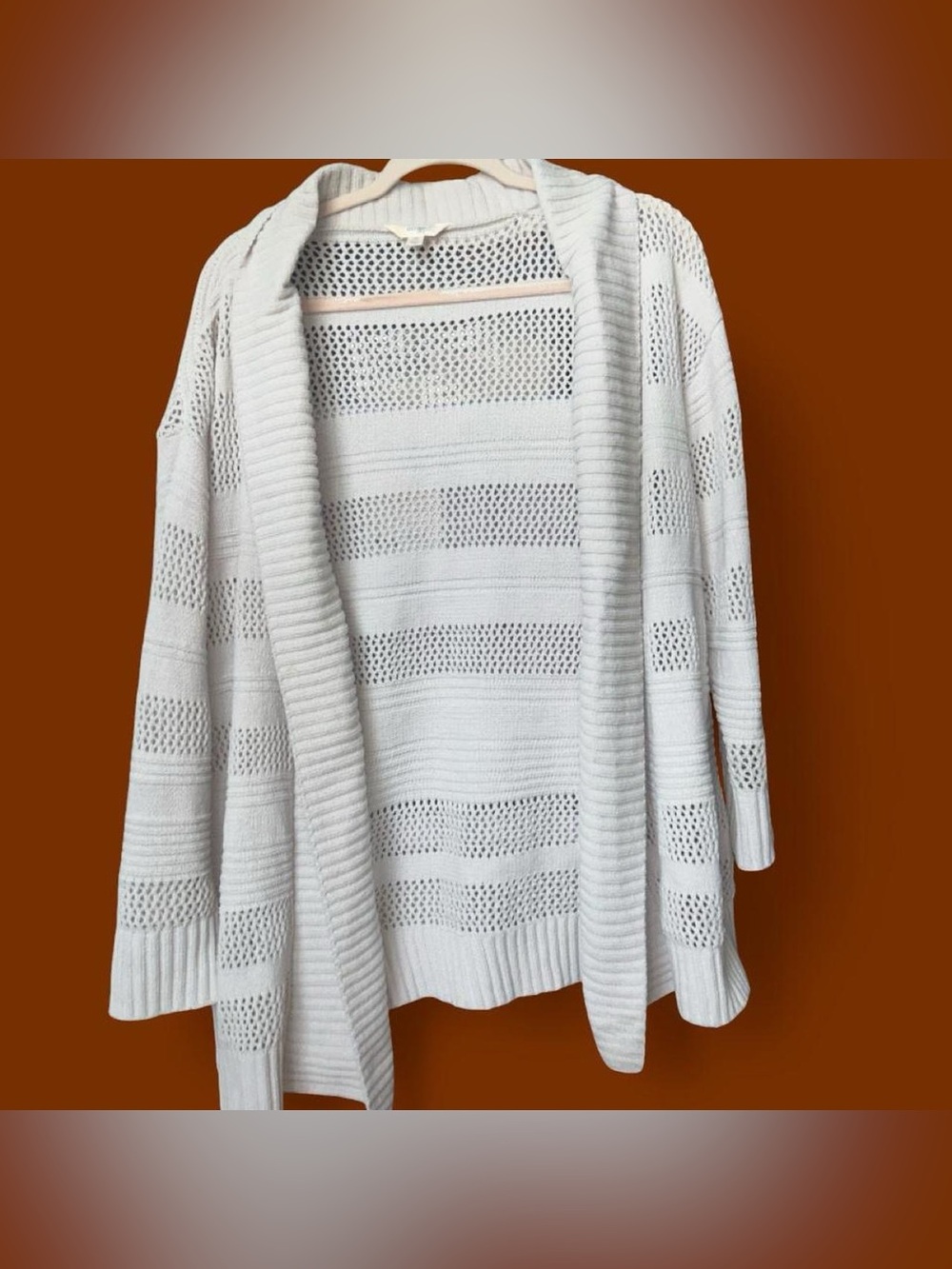 Terra & Sky Open-Knit Cream Cardigan